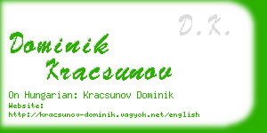 dominik kracsunov business card